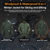 image33000ft Mens Waterproof 3in1 Ski Jacket Warm Mountain Windbreaker Snow Rain Jackets Winter Coat with Puffer JacketArmy Green