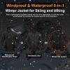 image33000ft Mens Waterproof 3in1 Ski Jacket Warm Mountain Windbreaker Snow Rain Jackets Winter Coat with Puffer JacketBlack