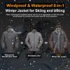 image33000ft Mens Waterproof 3in1 Ski Jacket Warm Mountain Windbreaker Snow Rain Jackets Winter Coat with Puffer JacketCharcoalGrey