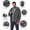 image33000ft Mens Waterproof 3in1 Ski Jacket Warm Mountain Windbreaker Snow Rain Jackets Winter Coat with Puffer JacketCharcoalGrey
