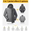 image33000ft Mens Waterproof 3in1 Ski Jacket Warm Mountain Windbreaker Snow Rain Jackets Winter Coat with Puffer JacketCharcoalGrey