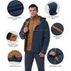 image33000ft Mens Waterproof 3in1 Ski Jacket Warm Mountain Windbreaker Snow Rain Jackets Winter Coat with Puffer JacketDark BlueBrown