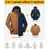 image33000ft Mens Waterproof 3in1 Ski Jacket Warm Mountain Windbreaker Snow Rain Jackets Winter Coat with Puffer JacketDark BlueBrown
