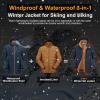 image33000ft Mens Waterproof 3in1 Ski Jacket Warm Mountain Windbreaker Snow Rain Jackets Winter Coat with Puffer JacketDark BlueBrown