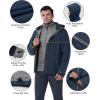 image33000ft Mens Waterproof 3in1 Ski Jacket Warm Mountain Windbreaker Snow Rain Jackets Winter Coat with Puffer JacketDark BlueGrey