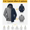 image33000ft Mens Waterproof 3in1 Ski Jacket Warm Mountain Windbreaker Snow Rain Jackets Winter Coat with Puffer JacketDark BlueGrey