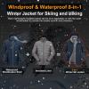 image33000ft Mens Waterproof 3in1 Ski Jacket Warm Mountain Windbreaker Snow Rain Jackets Winter Coat with Puffer JacketDark BlueGrey