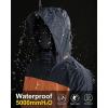 image33000ft Packable Rain Jacket Mens Lightweight Waterproof Rain Shell Jacket Raincoat with Hood for Golf Cycling WindbreakerOrangeGrey