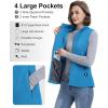 image33000ft Womens Fleece Vest Lightweight Warm Polar Soft Vests Outerwear with Zip Up Pockets Sleeveless Jacket for WinterBright Blue
