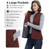 image33000ft Womens Fleece Vest Lightweight Warm Polar Soft Vests Outerwear with Zip Up Pockets Sleeveless Jacket for WinterCaramel