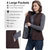 image33000ft Womens Fleece Vest Lightweight Warm Polar Soft Vests Outerwear with Zip Up Pockets Sleeveless Jacket for WinterChocolate