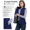 image33000ft Womens Fleece Vest Lightweight Warm Polar Soft Vests Outerwear with Zip Up Pockets Sleeveless Jacket for WinterNavy
