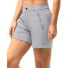 image33000ft Womens Golf Shorts 5 Inch Inseam Quick Dry Ladies Stretch Packable Hiking Casual with 4 PocketsSliver