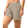 image33000ft Womens Golf Shorts 5 Inch Inseam Quick Dry Ladies Stretch Packable Hiking Casual with 4 PocketsTaupe