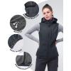 image33000ft Womens Hooded Lightweight Softshell Vest Fleece Lined Windproof Zip Up Sleeveless Jacket for Hiking Golf RunningDark Grey