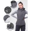 image33000ft Womens Hooded Lightweight Softshell Vest Fleece Lined Windproof Zip Up Sleeveless Jacket for Hiking Golf RunningLight Grey