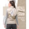 image33000ft Womens Hooded Lightweight Softshell Vest Fleece Lined Windproof Zip Up Sleeveless Jacket for Hiking Golf RunningLight Khaki
