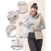 image33000ft Womens Hooded Lightweight Softshell Vest Fleece Lined Windproof Zip Up Sleeveless Jacket for Hiking Golf RunningLight Khaki
