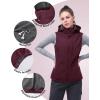 image33000ft Womens Hooded Lightweight Softshell Vest Fleece Lined Windproof Zip Up Sleeveless Jacket for Hiking Golf RunningRed Wine