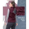 image33000ft Womens Hooded Lightweight Softshell Vest Fleece Lined Windproof Zip Up Sleeveless Jacket for Hiking Golf RunningRed Wine