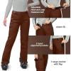 image33000ft Womens Insulated Snow Pants Waterproof Snowboard Ski Pants with Boot GaitersBrown