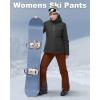 image33000ft Womens Insulated Snow Pants Waterproof Snowboard Ski Pants with Boot GaitersBrown