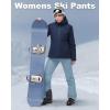 image33000ft Womens Insulated Snow Pants Waterproof Snowboard Ski Pants with Boot GaitersLight Blue