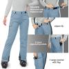 image33000ft Womens Insulated Snow Pants Waterproof Snowboard Ski Pants with Boot GaitersLight Blue