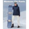 image33000ft Womens Insulated Snow Pants Waterproof Snowboard Ski Pants with Boot GaitersWhite