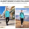 image33000ft Womens Lightweight Long Sleeve Fleece Pullover Jacket Quarter Zip Top Warm Polar Sweatshirt with Zipper PocketsBlue