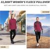 image33000ft Womens Lightweight Long Sleeve Fleece Pullover Jacket Quarter Zip Top Warm Polar Sweatshirt with Zipper PocketsWine