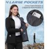 image33000ft Womens Lightweight Softshell Jacket Fleece Lined Windbreaker Waterproof Warm Jacket for Running Golf HikingBlack