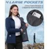 image33000ft Womens Lightweight Softshell Jacket Fleece Lined Windbreaker Waterproof Warm Jacket for Running Golf HikingBlue