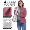 image33000ft Womens Lightweight Softshell Jacket Fleece Lined Windbreaker Waterproof Warm Jacket for Running Golf HikingDusty Rose