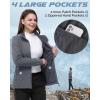 image33000ft Womens Lightweight Softshell Jacket Fleece Lined Windbreaker Waterproof Warm Jacket for Running Golf HikingGrey