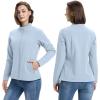 image33000ft Womens Lightweight Softshell Jacket Fleece Lined Windbreaker Waterproof Warm Jacket for Running Golf HikingLight Blue