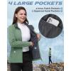 image33000ft Womens Lightweight Softshell Jacket Fleece Lined Windbreaker Waterproof Warm Jacket for Running Golf HikingLight Green