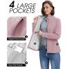 image33000ft Womens Lightweight Softshell Jacket Fleece Lined Windbreaker Waterproof Warm Jacket for Running Golf HikingPale Rosy