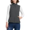 image33000ft Womens Running Vest Fleece Lined Zip Up Windproof Lightweight Softshell Vests Outerwear for Golf Hiking SportsDark Grey
