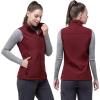 image33000ft Womens Running Vest Fleece Lined Zip Up Windproof Lightweight Softshell Vests Outerwear for Golf Hiking SportsDark Red