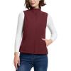 image33000ft Womens Running Vest Fleece Lined Zip Up Windproof Lightweight Softshell Vests Outerwear for Golf Hiking SportsDark Red