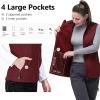 image33000ft Womens Running Vest Fleece Lined Zip Up Windproof Lightweight Softshell Vests Outerwear for Golf Hiking SportsDark Red