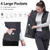image33000ft Womens Running Vest Fleece Lined Zip Up Windproof Lightweight Softshell Vests Outerwear for Golf Hiking SportsDarkgrey Melange