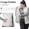 image33000ft Womens Running Vest Fleece Lined Zip Up Windproof Lightweight Softshell Vests Outerwear for Golf Hiking SportsIvory