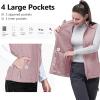 image33000ft Womens Running Vest Fleece Lined Zip Up Windproof Lightweight Softshell Vests Outerwear for Golf Hiking SportsRose Red