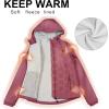 image33000ft Womens Softshell Jacket Fleece Lined Warm Jacket Light Hooded Windproof Coat for Outdoor HikingBerry Red