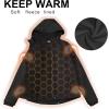 image33000ft Womens Softshell Jacket Fleece Lined Warm Jacket Light Hooded Windproof Coat for Outdoor HikingBlack
