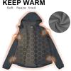 image33000ft Womens Softshell Jacket Fleece Lined Warm Jacket Light Hooded Windproof Coat for Outdoor HikingBlack Melange