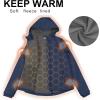image33000ft Womens Softshell Jacket Fleece Lined Warm Jacket Light Hooded Windproof Coat for Outdoor HikingBlue