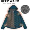 image33000ft Womens Softshell Jacket Fleece Lined Warm Jacket Light Hooded Windproof Coat for Outdoor HikingDark Cyan